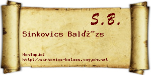 Sinkovics Balázs névjegykártya